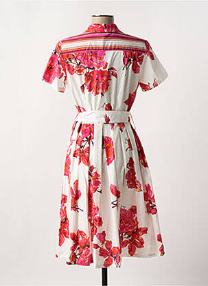 Rochie midi imprimeu floral mâneci scurte alb FUEGO WOMAN femeie