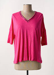 Tricou croială dreaptă mâneci 3/4 roz FUEGO WOMAN femme