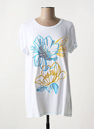 Tricou imprimeu fantezie mâneci scurte alb ELEONORA AMADEI femeie