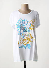 Tricou imprimeu fantezie mâneci scurte alb ELEONORA AMADEI femme