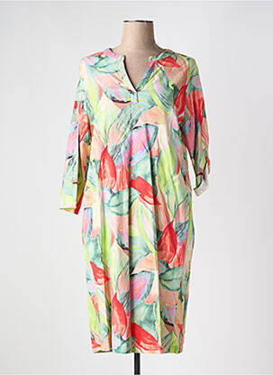 Rochie midi imprimeu floral mâneci 3/4 verde TONI femeie