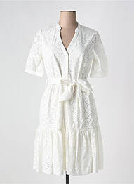 Rochie midi mâneci scurte mâneci scurte alb LEO & UGO femme