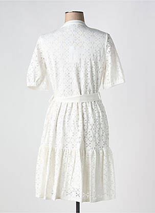 Rochie midi mâneci scurte mâneci scurte alb LEO & UGO femeie