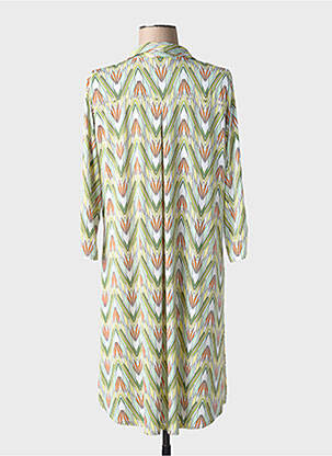 Rochie scurtă croială fluidă mâneci 3/4 verde GEVANA femeie