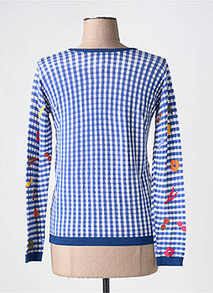 Pulover elasticitate mâneci lungi albastru LEO & UGO femeie