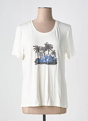 Tricou serigrafie cu strasuri mâneci scurte bej FUEGO WOMAN femeie