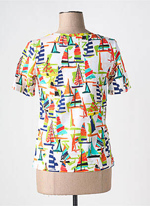 Tricou imprimeu fantezie mâneci scurte portocalie LEO & UGO femeie