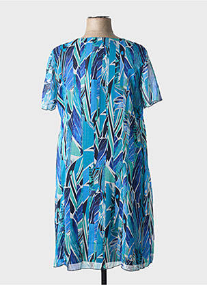 Rochie midi imprimeu floral mâneci scurte albastru GEVANA femeie