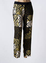 Pantalon drept țesătură crep talie înaltă verde PAZ TORRAS femeie