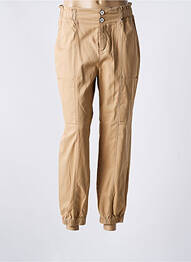 Pantalon 7/8 țesătură poplin mărime normală bej ONE STEP femeie