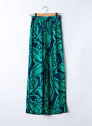 Pantalon larg țesătură poplin mărime normală verde LA FEE MARABOUTEE femeie