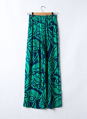 Pantalon larg țesătură poplin mărime normală verde LA FEE MARABOUTEE femeie