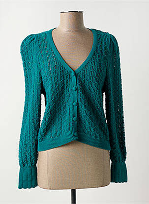 Vestă cu mâneci lungi verde ONE STEP femeie