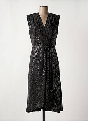 Rochie midi mâneci scurte mâneci scurte negru SUNCOO femeie