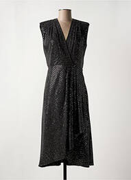 Rochie midi mâneci scurte mâneci scurte negru SUNCOO femme