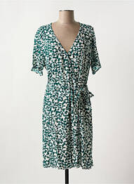 Rochie midi imprimeu fantezie mâneci scurte verde ONE STEP femme