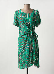 Rochie midi imprimeu fantezie mâneci scurte verde ONE STEP femeie