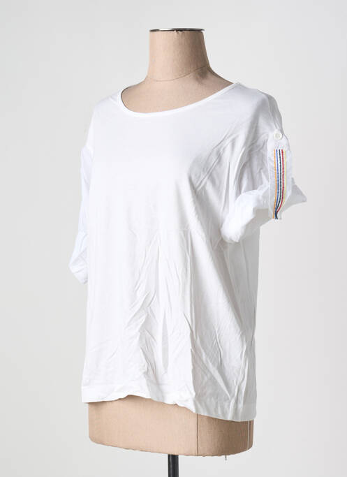 Tricou croială dreaptă mâneci scurte alb UNITED COLORS OF BENETTON femme