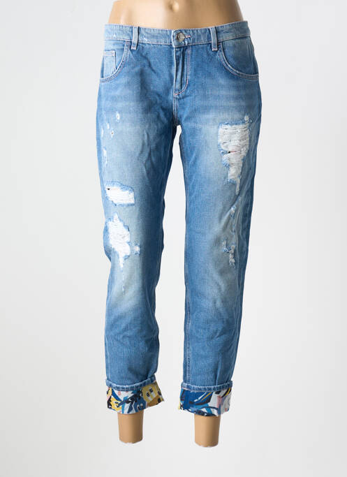 Blugi boyfriend albastru TRUSSARDI JEANS femeie