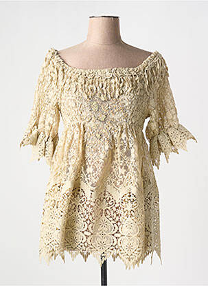 Tunică mâneci scurte bej BEATNIK PHILOSOPHY femeie