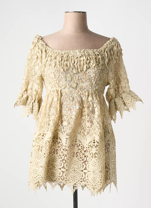 Tunică mâneci scurte bej BEATNIK PHILOSOPHY femeie