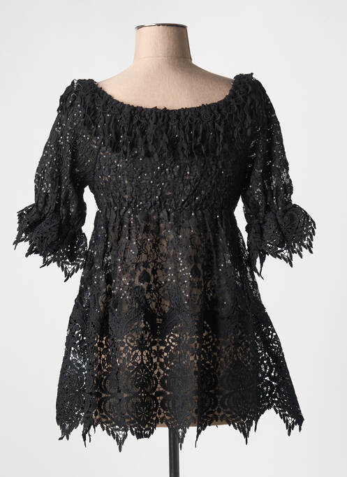 Tunică mâneci scurte negru BEATNIK PHILOSOPHY femeie