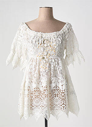 Tunică mâneci scurte alb BEATNIK PHILOSOPHY femeie