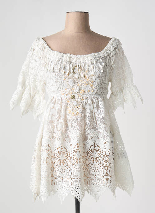 Tunică mâneci scurte alb BEATNIK PHILOSOPHY femeie