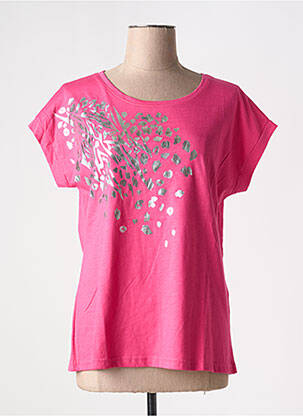 Tricou serigrafie mâneci scurte roz MERI & ESCA femeie