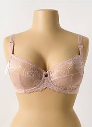 Sutien efect material satinat sutien cupe întregi cu decolteu înalt roz FLORALE BY TRIUMPH femme