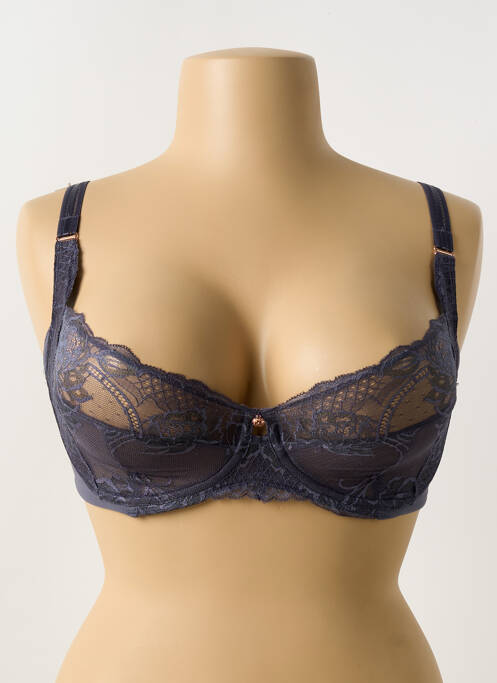 Sutien efect material satinat sutien cupe întregi cu decolteu înalt gri FLORALE BY TRIUMPH femme