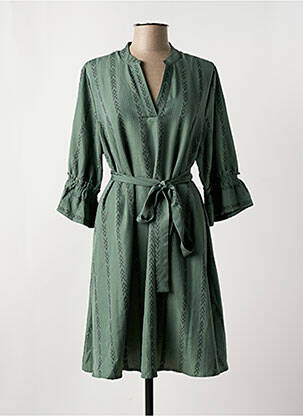 Rochie midi imprimeu fantezie mâneci lungi verde EVOKED VILA femeie