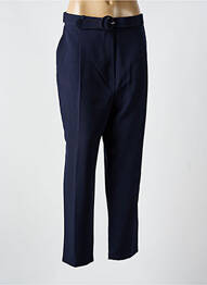 Pantalon drept țesătură crep talie înaltă albastru HIPPOCAMPE femme