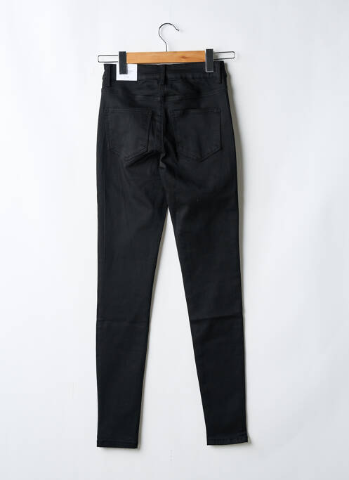 Pantalon slim țesătură poplin talie înaltă negru VILA femme