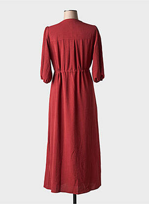 Rochie lungă țesătură crep mâneci 3/4 roșu GRACE & MILA femeie