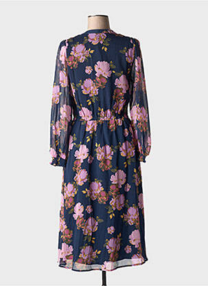 Rochie midi imprimeu floral mâneci lungi albastru LA PETITE ETOILE femeie