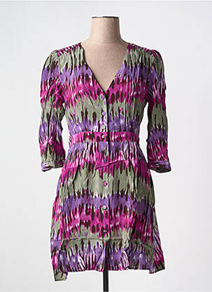 Rochie midi mâneci 3/4 mâneci 3/4 violet LA PETITE ETOILE femeie