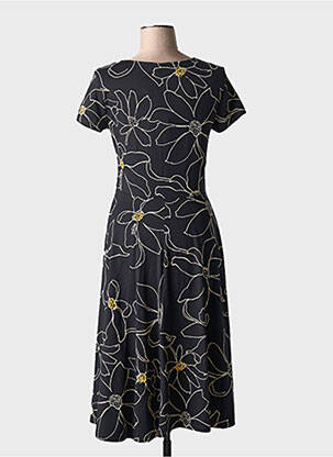 Rochie midi imprimeu floral mâneci scurte negru DESIGUAL femeie