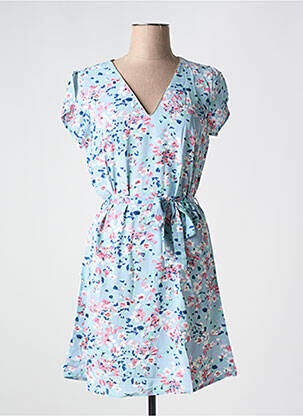 Rochie scurtă croială fluidă mâneci scurte albastru EMMA ELLA femeie