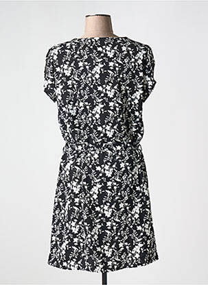 Rochie midi imprimeu floral mâneci scurte negru EMMA ELLA femeie