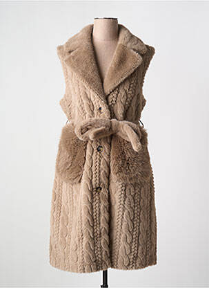 Palton lung maro MIN SWEET femeie