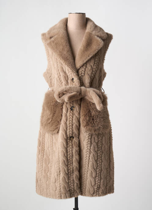 Palton lung maro MIN SWEET femeie