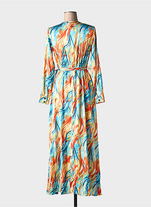 Rochie lungă mâneci lungi mâneci lungi portocaliu HF WOMAN COLLECTION femeie