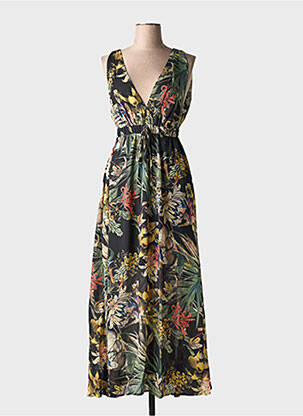 Rochie lungă imprimeu floral fără mâneci negru HF WOMAN COLLECTION femeie