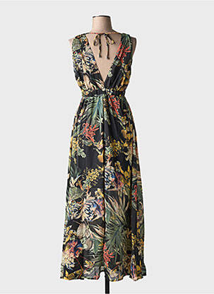Rochie lungă imprimeu floral fără mâneci negru HF WOMAN COLLECTION femeie