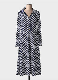 Rochie lungă mâneci lungi mâneci lungi albastru MORAGN femeie