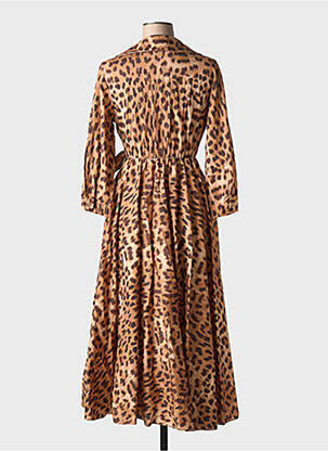 Rochie lungă mâneci 3/4 maro GARCONNE femeie
