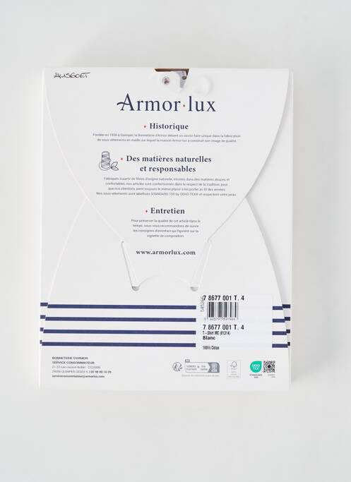 Tricou alb ARMOR LUX bărbat