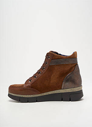 Botine/ghete material neted toc de 4 la 6 cm maro FLUCHOS femeie