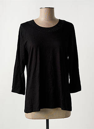 Top guler rotund mâneci 3/4 negru GABRIELLA K. femeie